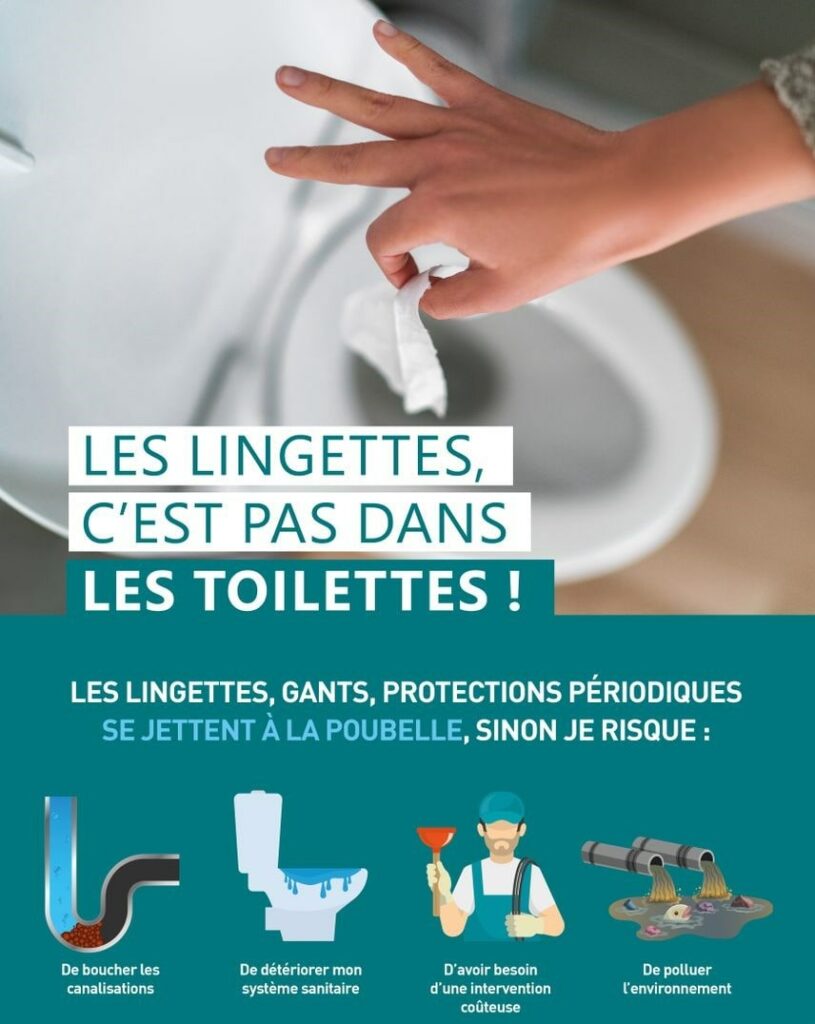 les lingettes pas dans les toilettes