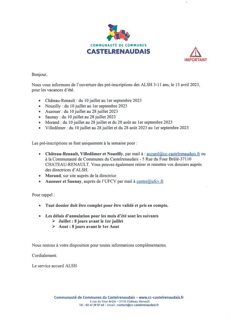 inscriptions alsh ETE 2023